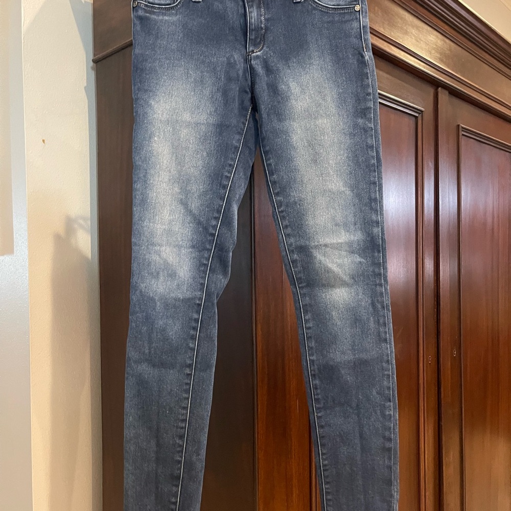 Girls Tractr Jeans Diane-Basic Mid Rise Skinny Pant in Medium Indigo Size 14